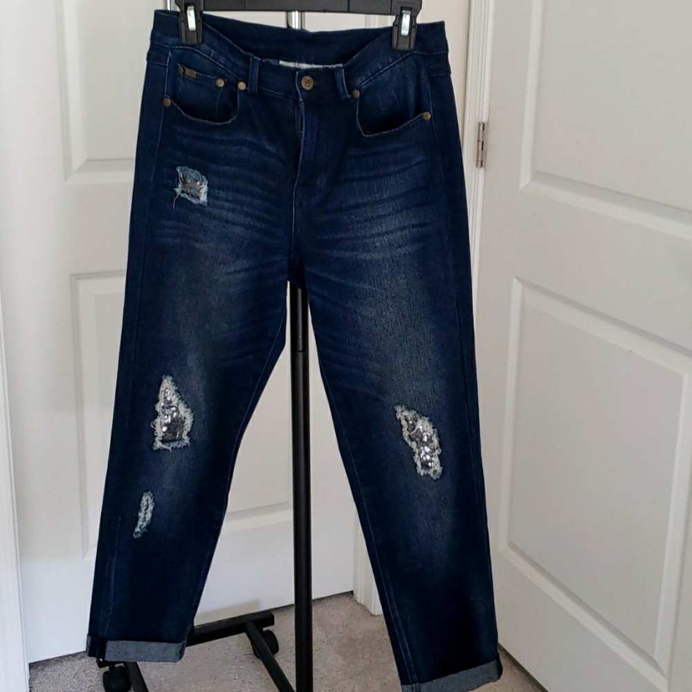 Jeans mid calf with fold